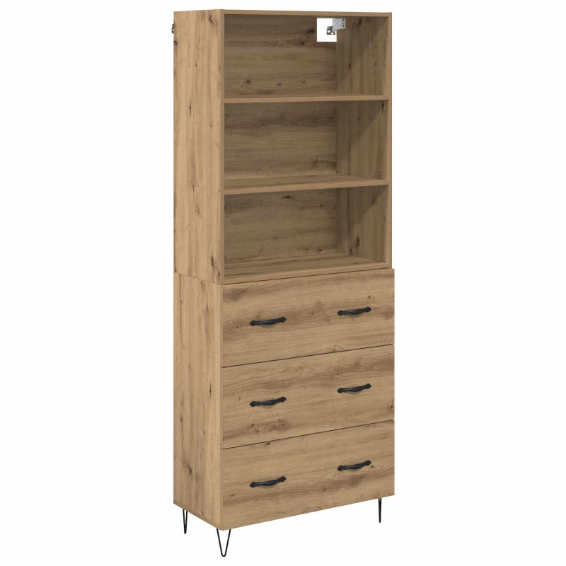Highboard 2 pcs Dąb rzemieślniczy Materiał drewnopochodny