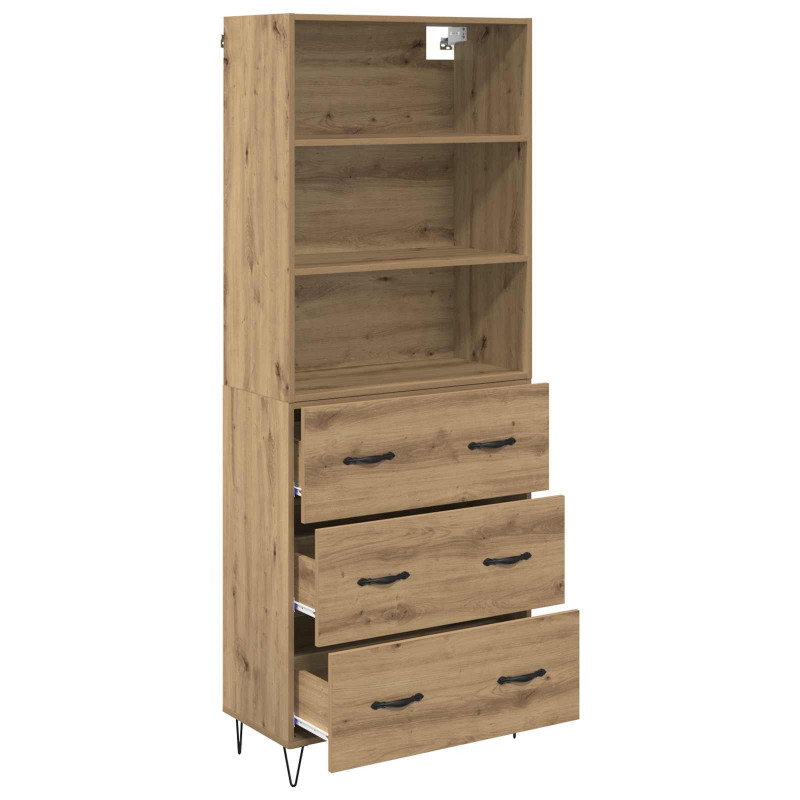 Highboard 2 pcs Dąb rzemieślniczy Materiał drewnopochodny