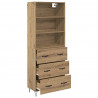 Highboard 2 pcs Dąb rzemieślniczy Materiał drewnopochodny