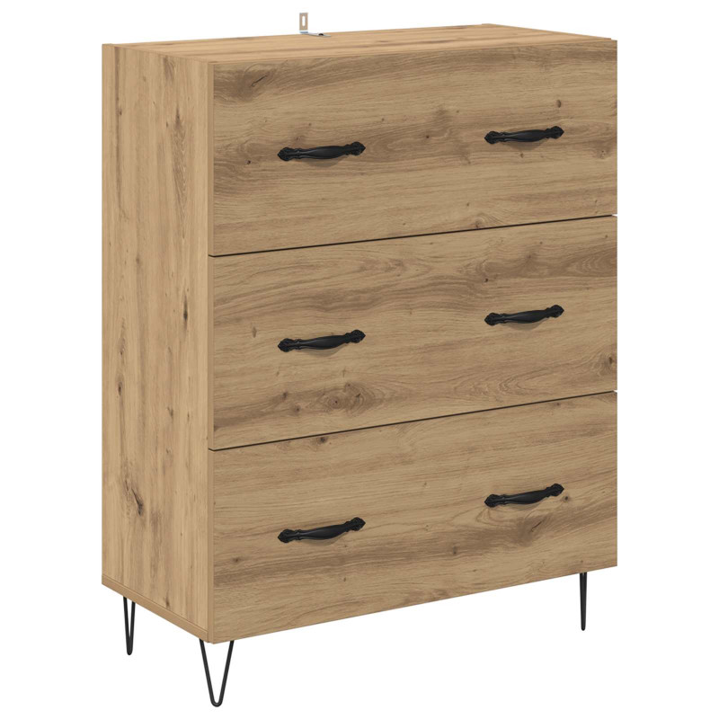 Highboard 2 pcs Dąb rzemieślniczy Materiał drewnopochodny