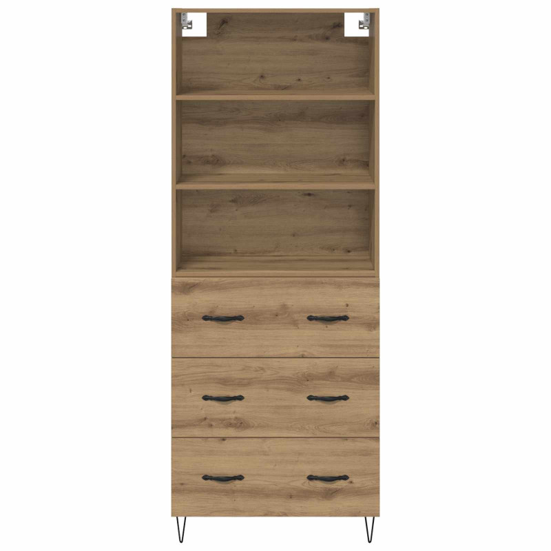 Highboard 2 pcs Dąb rzemieślniczy Materiał drewnopochodny