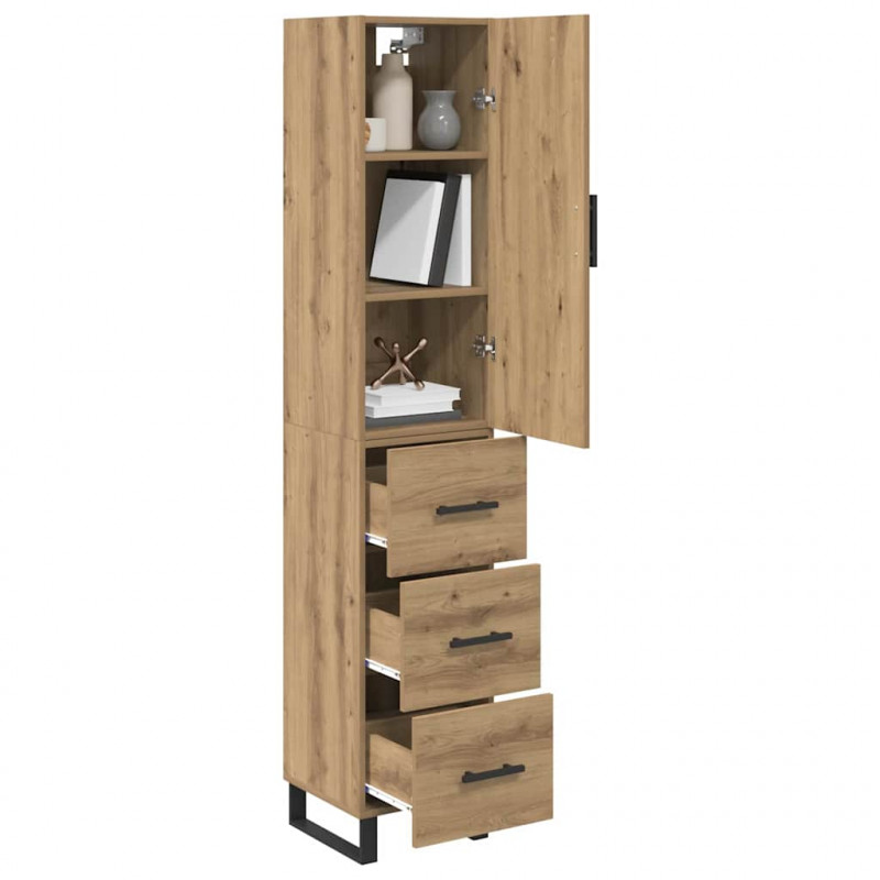 Highboard z szufladą Dąb rzemieślniczy 34,5 x 34 x 180 cm
