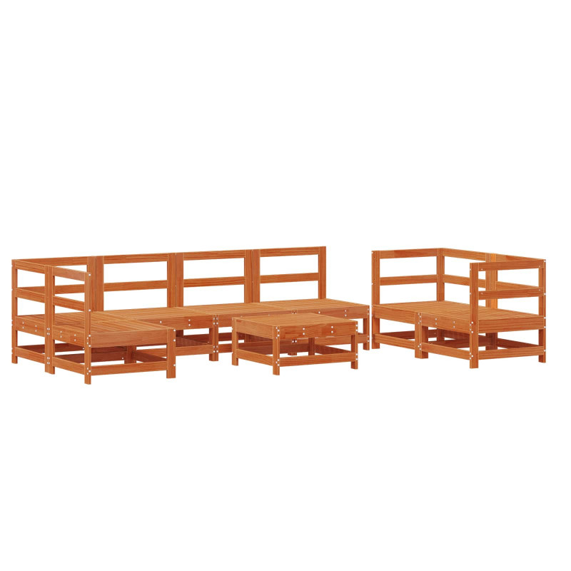 Zestaw wypoczynkowy w ogrodzie 8 pcs Woskowy Brąz
