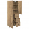 Highboard 2 pcs Dąb rzemieślniczy Drewno inżynieryjne i szkło