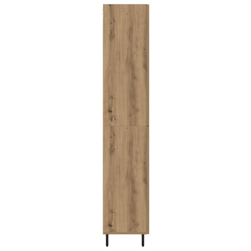 Highboard 2 pcs Dąb rzemieślniczy Drewno inżynieryjne i szkło