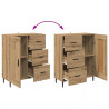 Highboard 2 pcs Dąb rzemieślniczy Drewno inżynieryjne i szkło