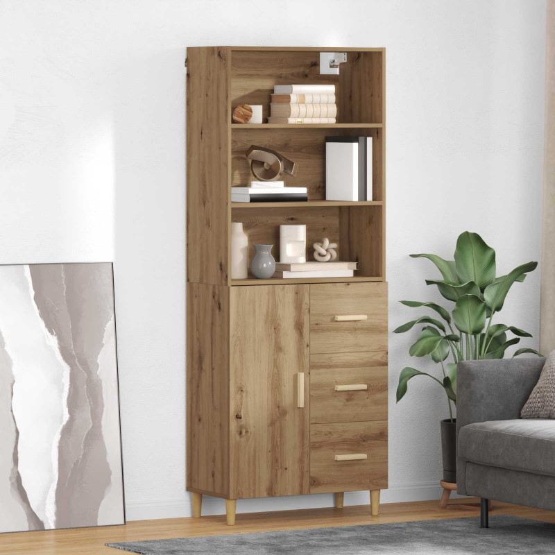 Highboard z szufladą Dąb rzemieślniczy 69,5 x 32,5 x 180 cm