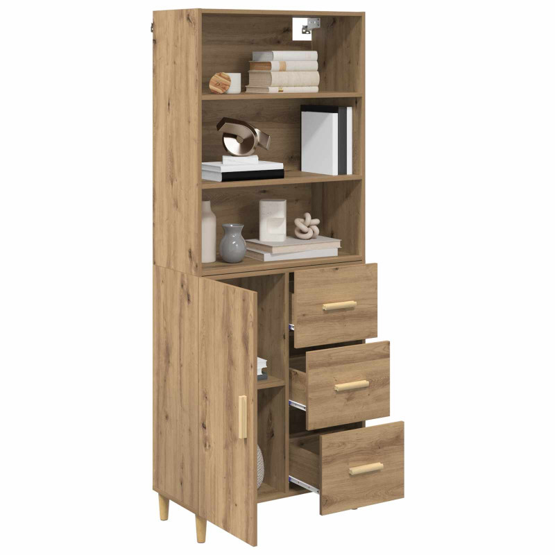 Highboard z szufladą Dąb rzemieślniczy 69,5 x 32,5 x 180 cm