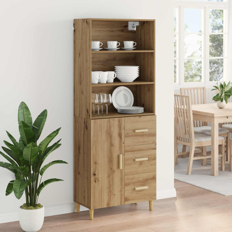 Highboard z szufladą Dąb rzemieślniczy 69,5 x 32,5 x 180 cm