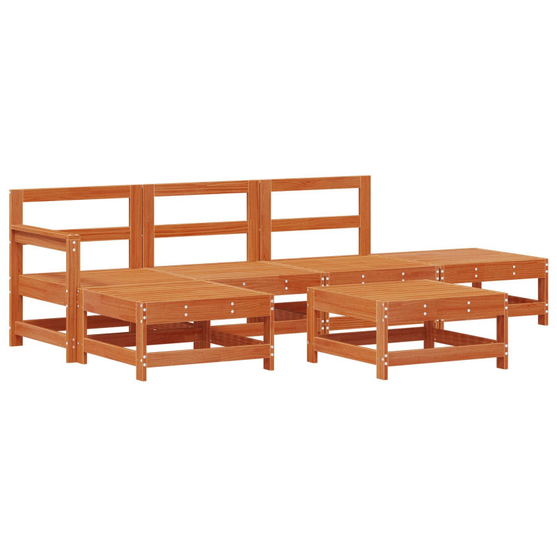 Zestaw wypoczynkowy w ogrodzie 6 pcs Woskowy Brąz