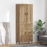 Highboard 2 pcs Dąb rzemieślniczy Materiał drewnopochodny