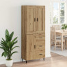 Highboard 2 pcs Dąb rzemieślniczy Materiał drewnopochodny
