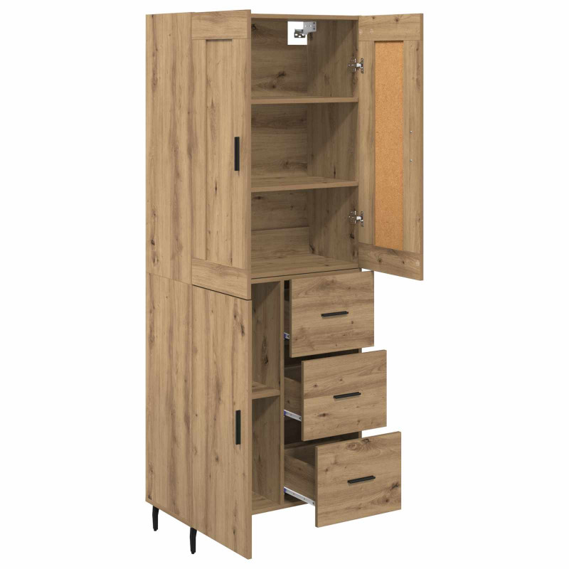Highboard 2 pcs Dąb rzemieślniczy Materiał drewnopochodny