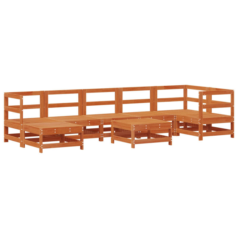 Zestaw wypoczynkowy w ogrodzie 8 pcs Woskowy Brąz
