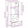 Highboard z szufladą Dąb rzemieślniczy 69,5 x 34 x 180 cm