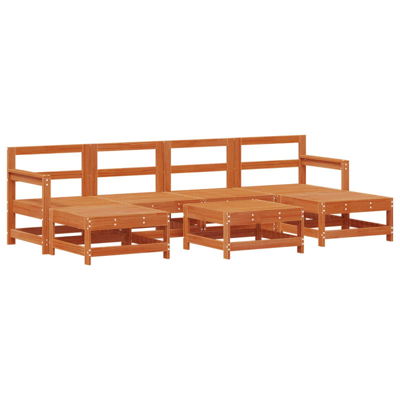 Zestaw wypoczynkowy w ogrodzie 7 pcs Woskowy Brąz