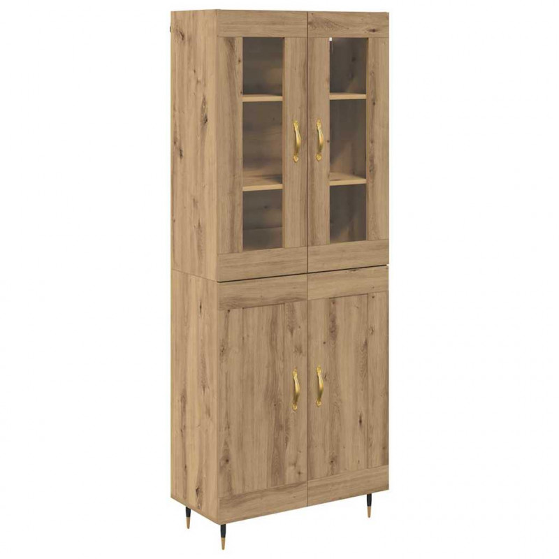 Highboard 2 pcs Dąb rzemieślniczy Materiał drewnopochodny