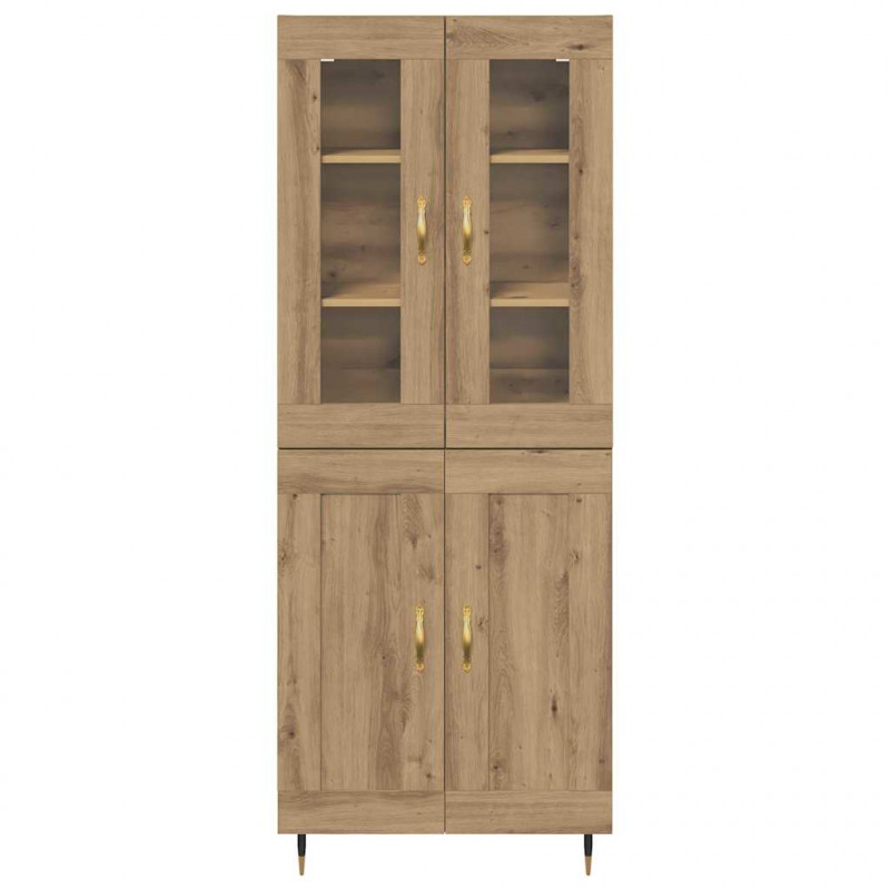 Highboard 2 pcs Dąb rzemieślniczy Materiał drewnopochodny