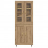 Highboard 2 pcs Dąb rzemieślniczy Materiał drewnopochodny