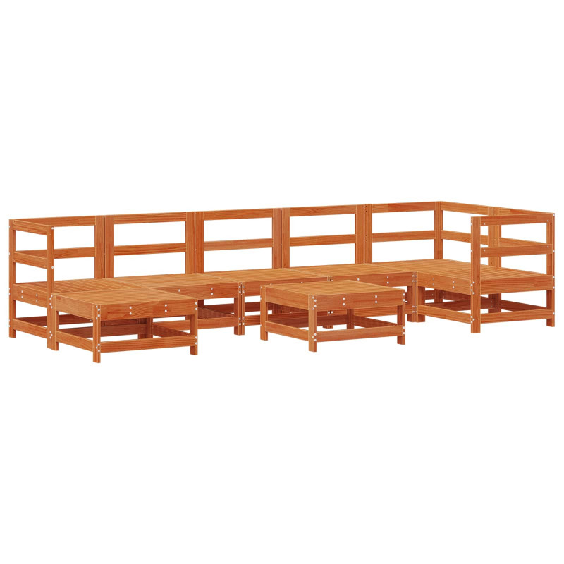 Zestaw wypoczynkowy w ogrodzie 8 pcs Woskowy Brąz