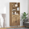 Highboard 2 pcs Dąb rzemieślniczy Materiał drewnopochodny