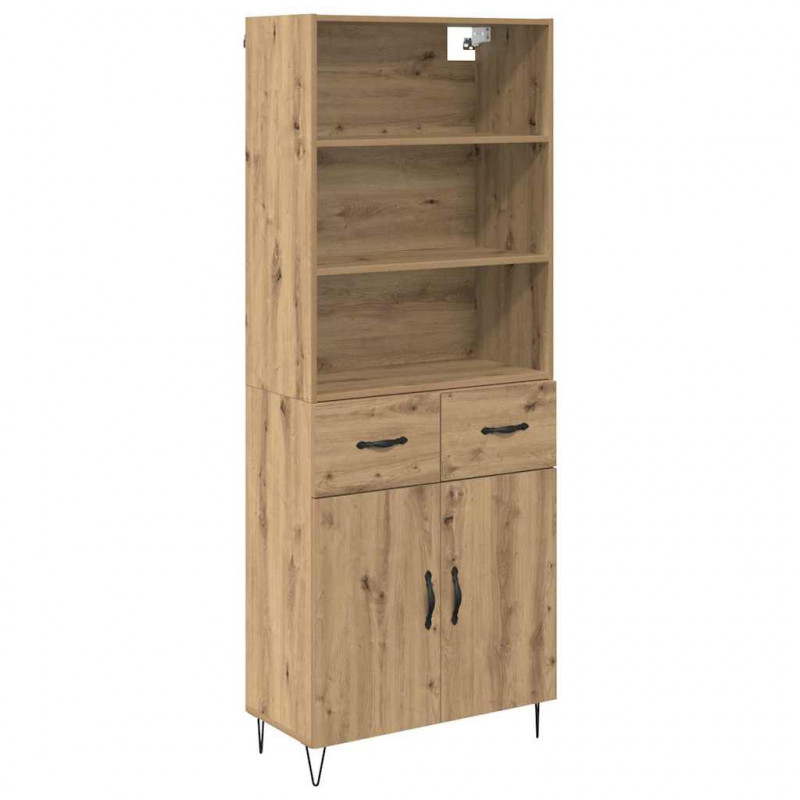 Highboard 2 pcs Dąb rzemieślniczy Materiał drewnopochodny