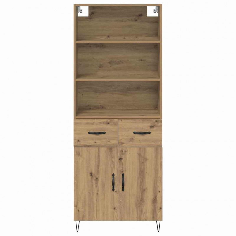 Highboard 2 pcs Dąb rzemieślniczy Materiał drewnopochodny