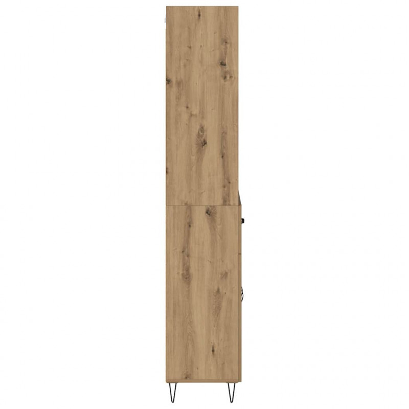 Highboard 2 pcs Dąb rzemieślniczy Materiał drewnopochodny