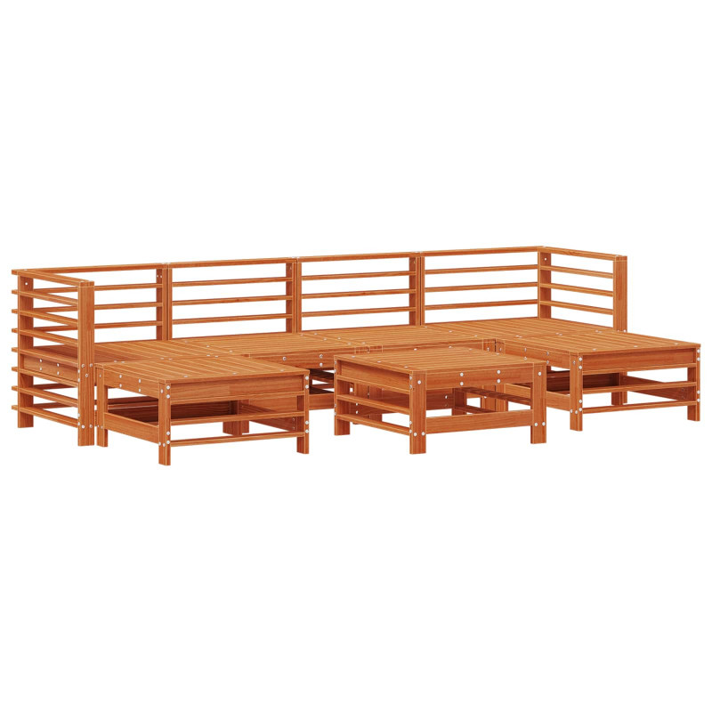 Zestaw wypoczynkowy w ogrodzie 7 pcs Woskowy Brąz