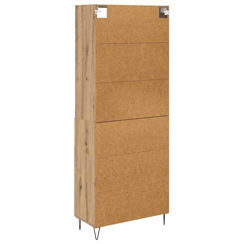 Highboard 2 pcs Dąb rzemieślniczy Materiał drewnopochodny