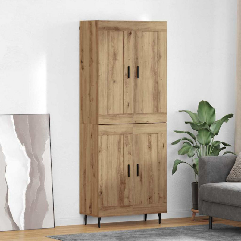 Highboard 2 pcs Dąb rzemieślniczy Materiał drewnopochodny