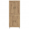 Highboard 2 pcs Dąb rzemieślniczy Materiał drewnopochodny