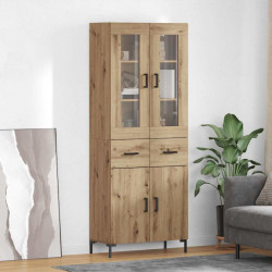Highboard 2 pcs Dąb rzemieślniczy Materiał drewnopochodny