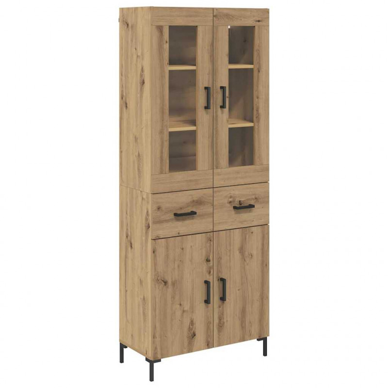 Highboard 2 pcs Dąb rzemieślniczy Materiał drewnopochodny