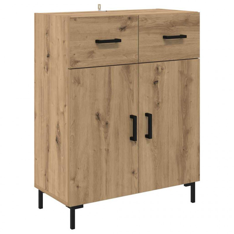 Highboard 2 pcs Dąb rzemieślniczy Materiał drewnopochodny