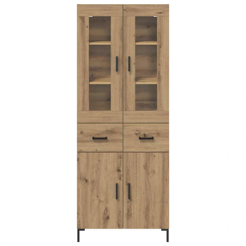 Highboard 2 pcs Dąb rzemieślniczy Materiał drewnopochodny