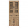 Highboard 2 pcs Dąb rzemieślniczy Materiał drewnopochodny