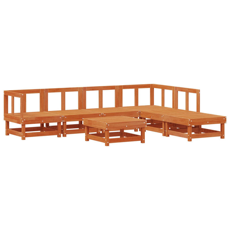 Zestaw wypoczynkowy w ogrodzie 7 pcs Woskowy Brąz