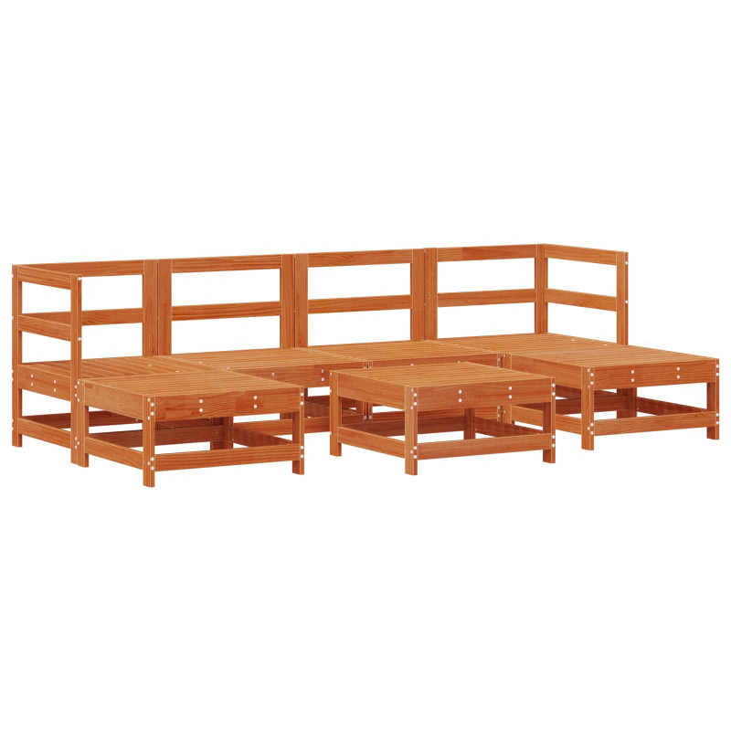 Zestaw wypoczynkowy w ogrodzie 7 pcs Woskowy Brąz