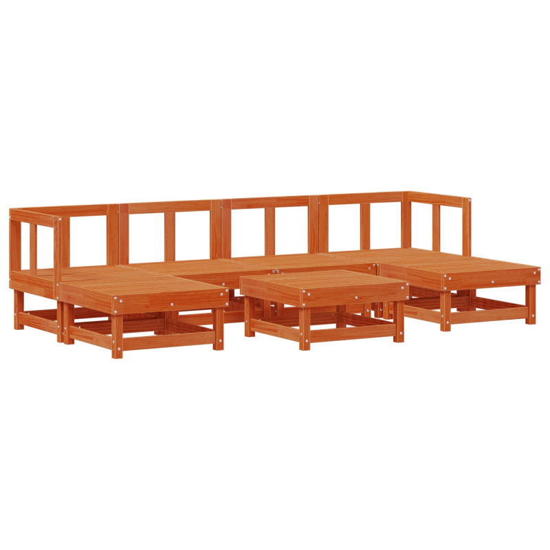 Zestaw wypoczynkowy w ogrodzie 7 pcs Woskowy Brąz