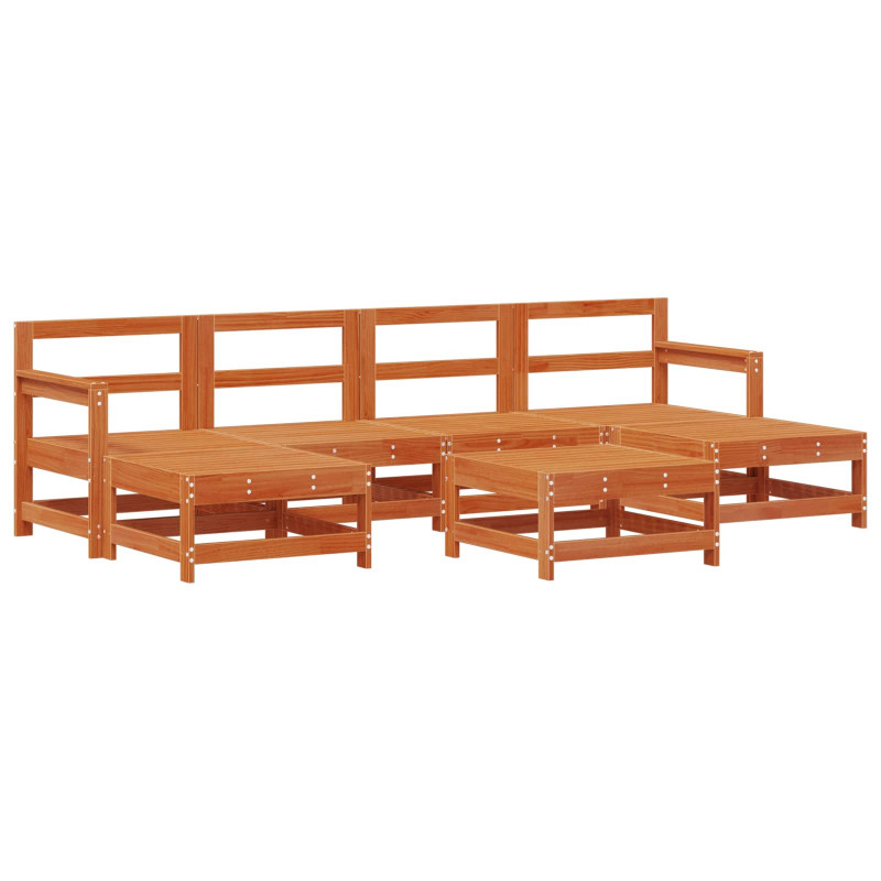 Zestaw wypoczynkowy w ogrodzie 6 pcs Woskowy Brąz