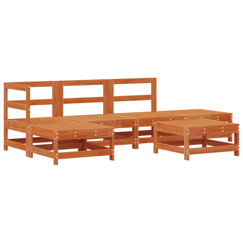 Zestaw wypoczynkowy w ogrodzie 5 pcs Woskowy Brąz