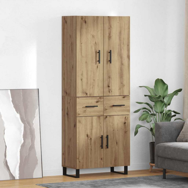 Highboard z szufladą 2 pcs Dąb rzemieślniczy 69,5 x 34 x 180 cm