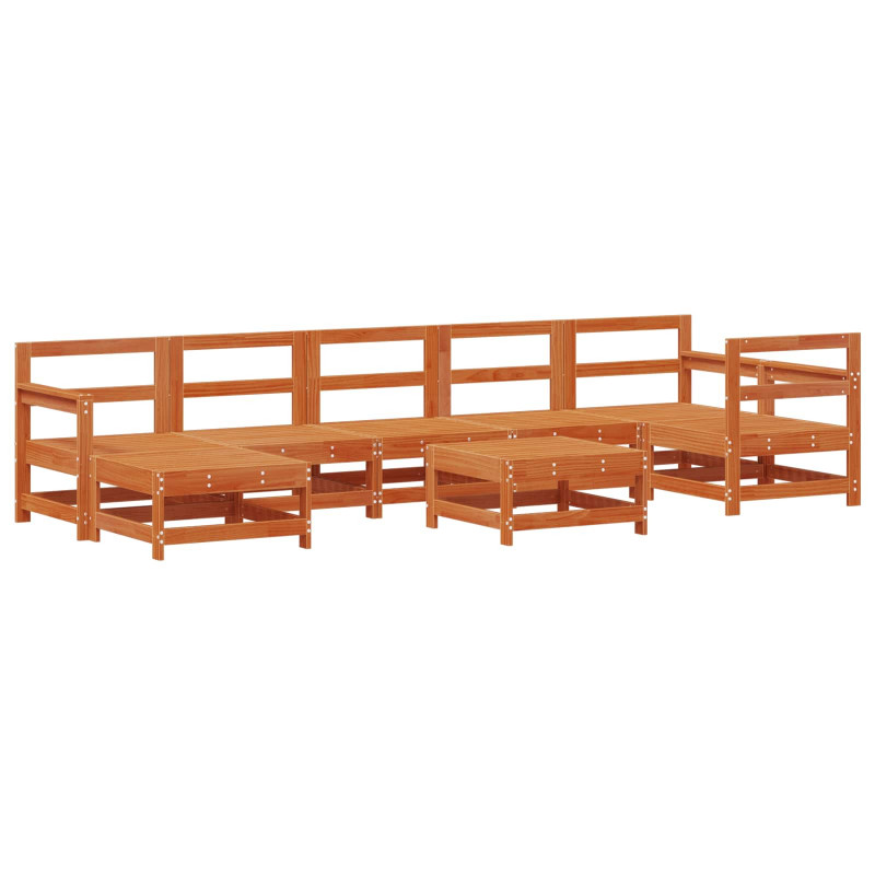 Zestaw wypoczynkowy w ogrodzie 8 pcs Woskowy Brąz