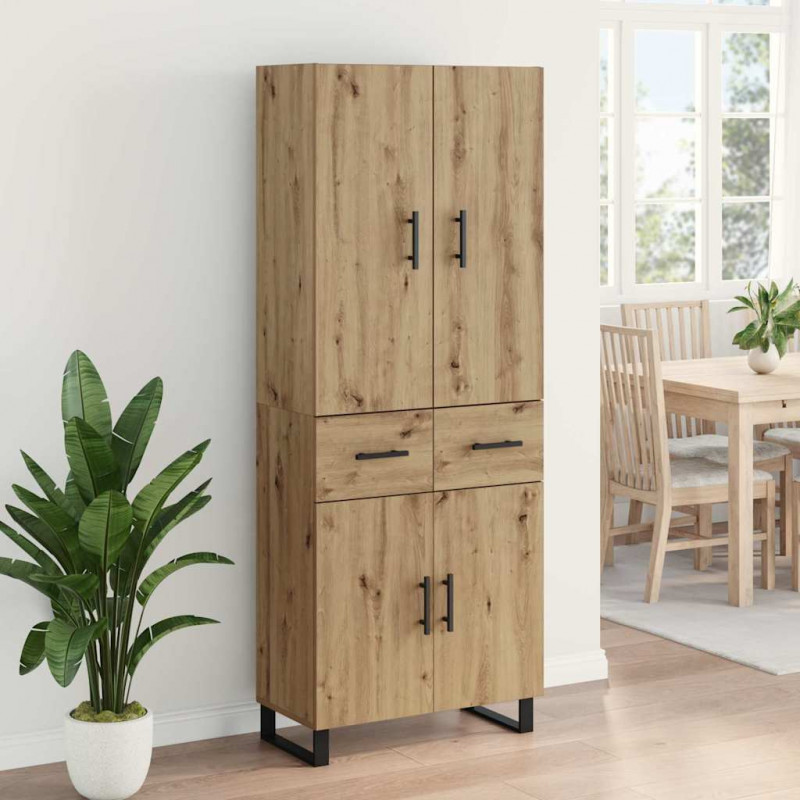 Highboard z szufladą 2 pcs Dąb rzemieślniczy 69,5 x 34 x 180 cm