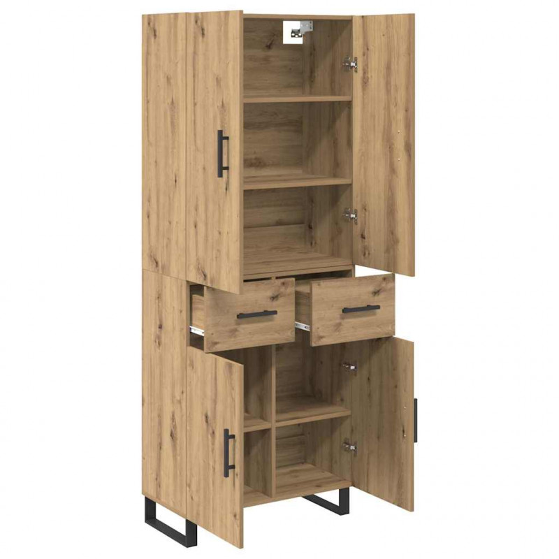 Highboard z szufladą 2 pcs Dąb rzemieślniczy 69,5 x 34 x 180 cm