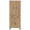 Highboard z szufladą 2 pcs Dąb rzemieślniczy 69,5 x 34 x 180 cm
