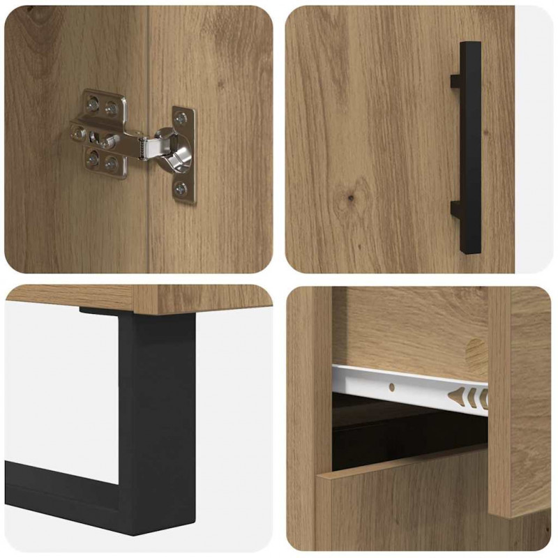 Highboard z szufladą 2 pcs Dąb rzemieślniczy 69,5 x 34 x 180 cm