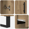 Highboard z szufladą 2 pcs Dąb rzemieślniczy 69,5 x 34 x 180 cm