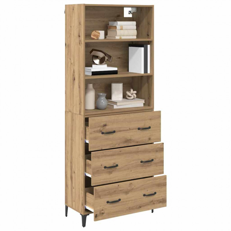 Highboard z szufladą Dąb rzemieślniczy 69,5 x 34 x 180 cm
